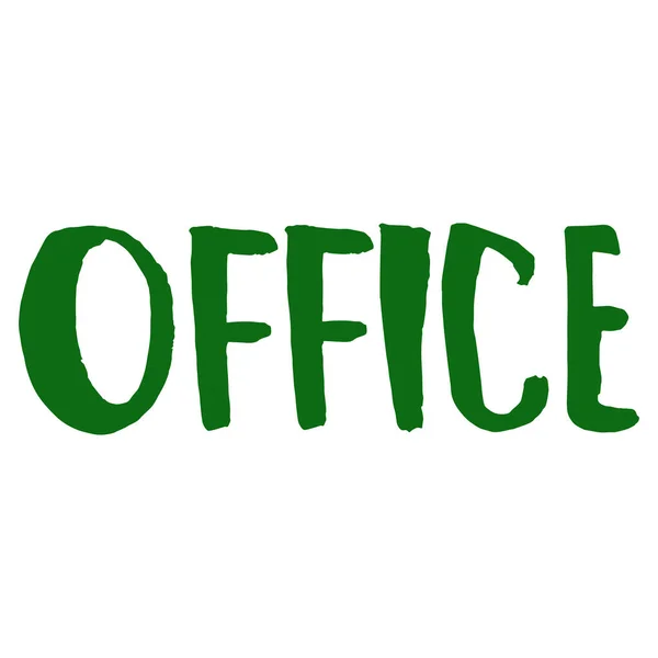 Office Green Handwritten Vector Illustration — Archivo Imágenes Vectoriales