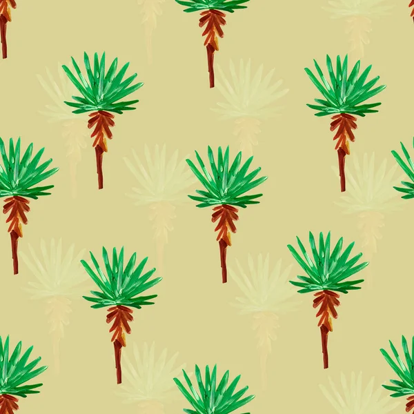 Palm Trees Sand Paints Seamless Pattern — Foto Stock
