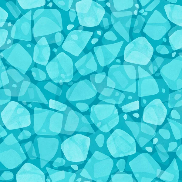 海の水型水彩シームレスパターン — ストック写真