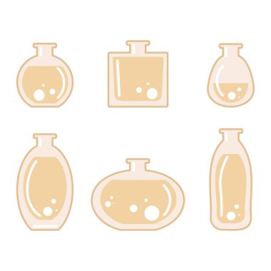 Cam şişe vektör elementleri ayarlandı.