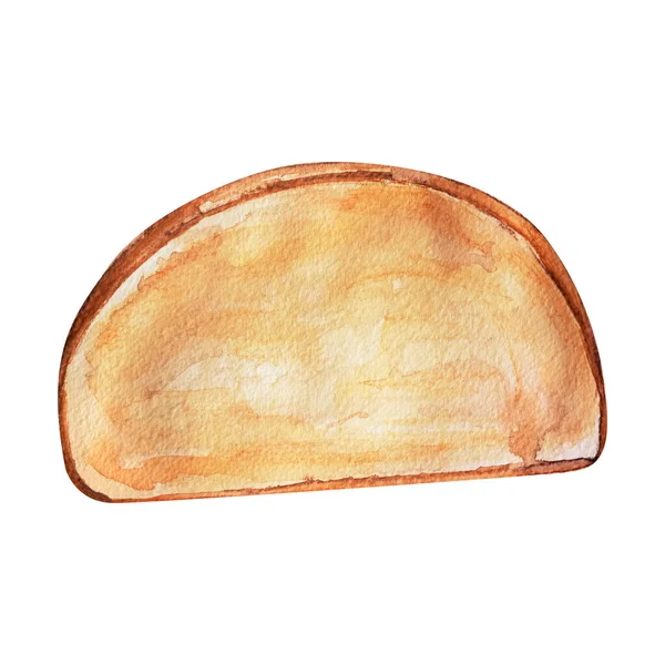 Slice Bread Baking Watercolor Isolated Element Template Decorating Designs Illustrations — Stock Fotó