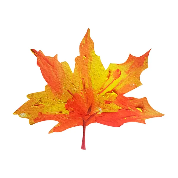 Maple Leaf Gouache Watercolor Single Isolated Element — Stockfoto