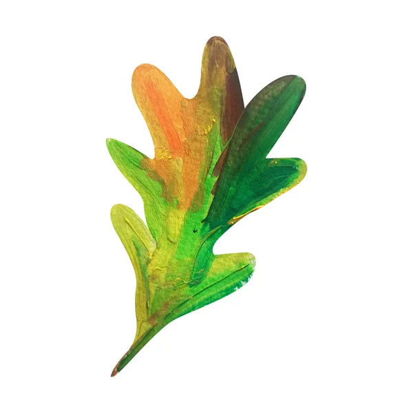 Oak Leaf Gouache Watercolor Autumn Single Isolated Element — Foto Stock