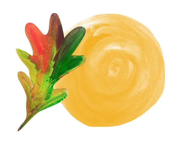 Oak Leaf Background Gouache Watercolor Spot Template Decorating Designs Illustrations — Stockfoto