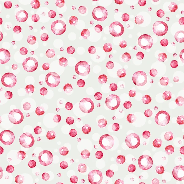 Pink Soap Bubbles Watercolor Seamless Pattern — Stockfoto