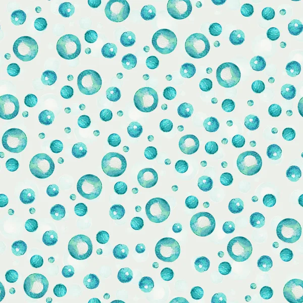 Soap Bubbles Watercolor Seamless Pattern Template Decorating Designs Illustrations — Zdjęcie stockowe