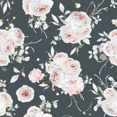 Şakayık desenli kusursuz yay deseni. Pastel renklerde çiçeklerle eski duvar kağıtları