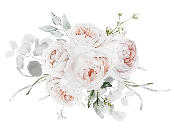 Svatební Karta Akvarelovém Stylu Jemnou Kyticí Květin — Stock fotografie