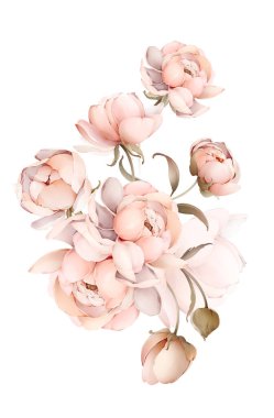 Bir buket çiçekli suluboya bir düğün kartı.