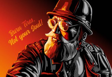  Gözlüklü motorcu alev aldı.