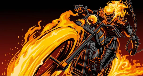 Ghost Rider Motorkář Vektor Umění — Stockový vektor