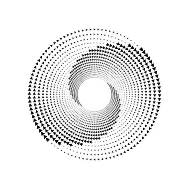 Sarmal formda küçük siyah üçgenler.