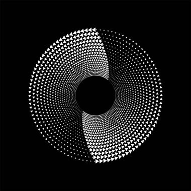 Yuvarlak haldeki küçük beyaz üçgenler.