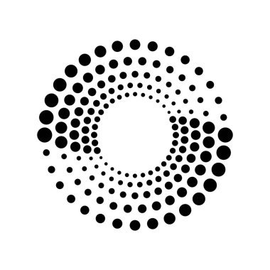 Yuvarlak formdaki siyah eş merkezli noktalar