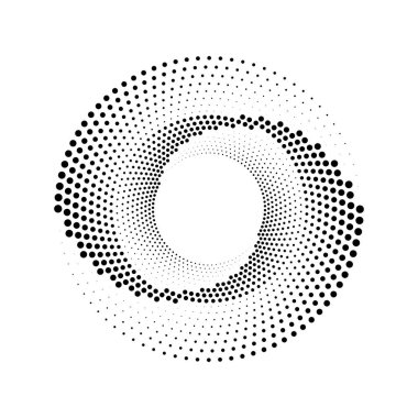 Soyut spiral biçiminde siyah noktalı çizgiler
