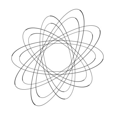 Siyah daire şeklinde döndürülmüş elipsler