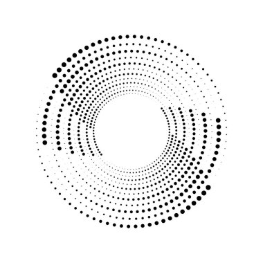 Yarı ton noktalı siyah hız çizgileri spiral formda