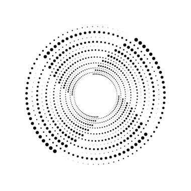 Yarım tonlu noktalı hız çizgileri spiral formda