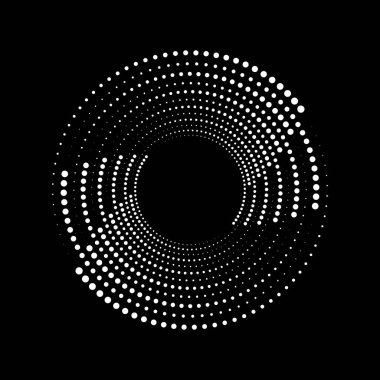 Yarım ton noktalı beyaz hız çizgileri spiral formda