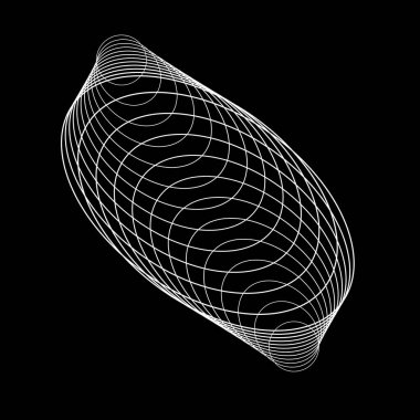 Elips biçiminde beyaz soyut çizgiler