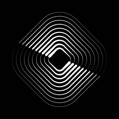 Beyaz eşmerkezli kıvrımlı çizgiler