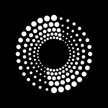 Yuvarlak formdaki beyaz eşmerkezli noktalar