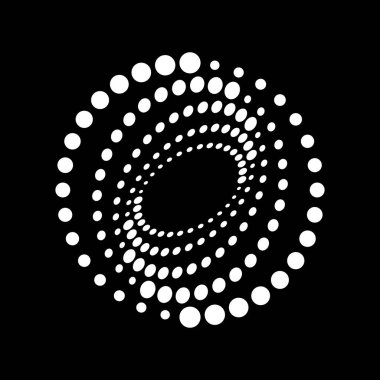 Girdap formunda beyaz eşmerkezli noktalar