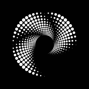 Beyaz eş merkezli yarım tonlu benekli çizgiler daire şeklinde.