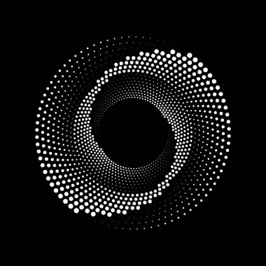 Soyut spiral şeklinde beyaz noktalı çizgiler