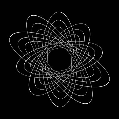 Çember şeklinde döndürülmüş beyaz elipsler