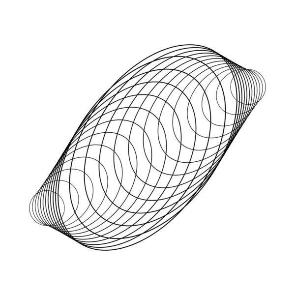 Lignes Abstraites Noires Forme Ellipse — Image vectorielle