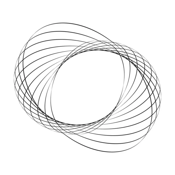 Ellipses Abstraites Noires Forme Spirale — Image vectorielle