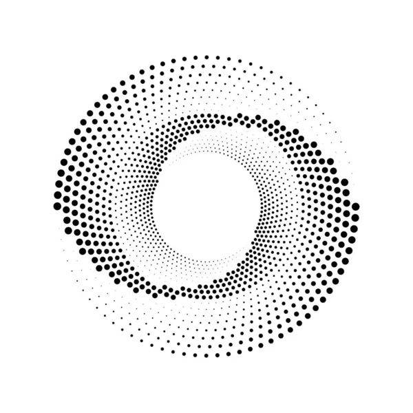 Líneas Punteadas Negras Forma Espiral Abstracta — Vector de stock