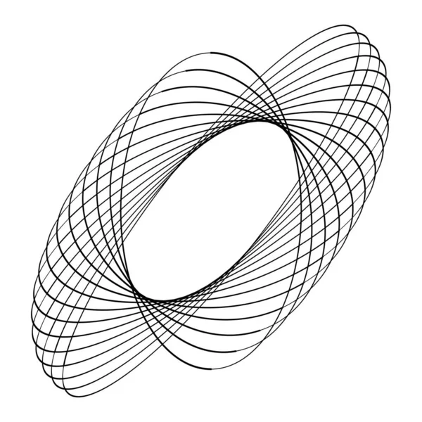 Ellipses Noires Forme Spirale — Image vectorielle