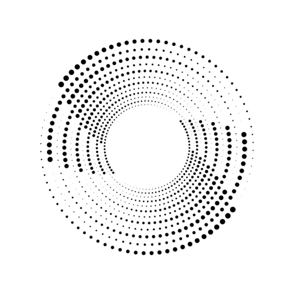 Yarı Ton Noktalı Siyah Hız Çizgileri Spiral Formda — Stok Vektör