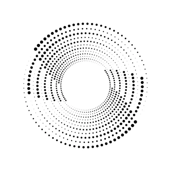 Halvton Prickade Svarta Hastighetslinjer Spiralform — Stock vektor