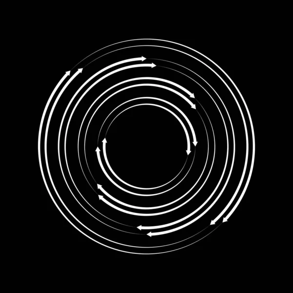 Lignes Vitesse Abstraites Blanches Courbées Avec Des Têtes Flèche — Image vectorielle