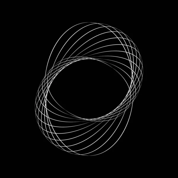 Белые Абстрактные Эллипсы Спиральной Форме — стоковый вектор
