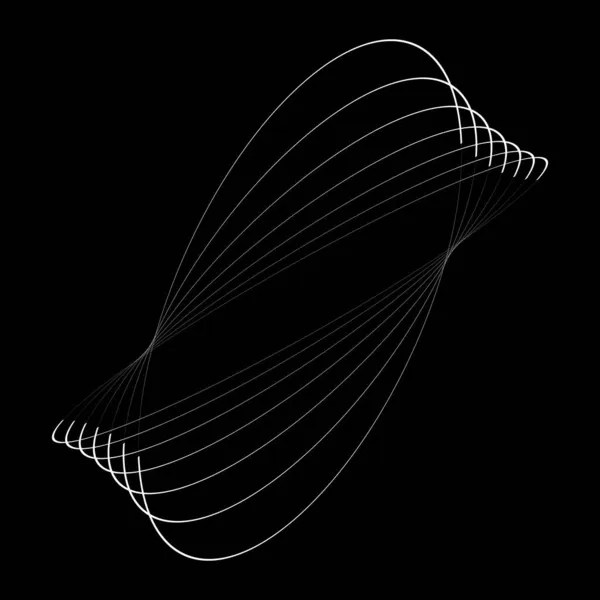 Witte Concentrische Ellipsen Spiraalvorm — Stockvector