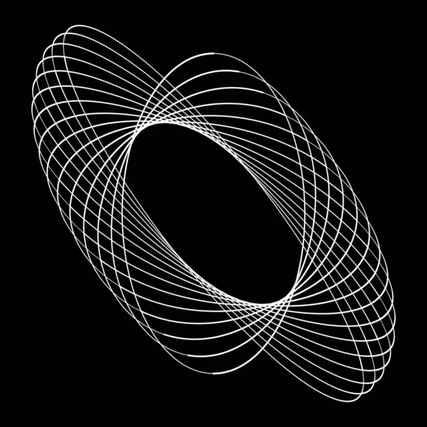 Ellipses Blanches Forme Spirale — Image vectorielle