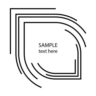 Siyah soyut eşmerkezli geometrik şekil yuvarlak formda, vektör çizimi