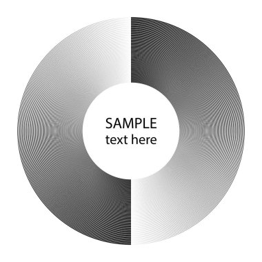 siyah ve beyaz dairesel soyut çizim, vektör arkaplan