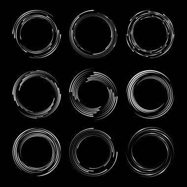 Siyah ve beyaz soyut çizimler kümesi, vektör arkaplan