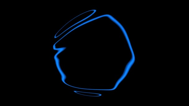 Хвилястий Синій Блискучий Абстрактна Гладка Рідка Форма Безшовна Петля Анімація — стокове відео