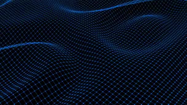 抽象的な青い波面 シームレスなループだ 3Dアニメーション タイトル ビデオ アニメーションのクールな背景として使用するための理想的な — ストック動画