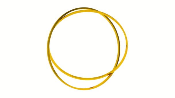 金色的旋转环无缝圈 3D动画 理想的使用作为一个凉爽的背景为标题 — 图库视频影像
