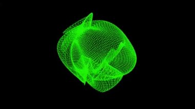 Soyut yeşil organik şekil. Kusursuz döngü. Üç boyutlu animasyon. Renkli, pürüzsüz bir doku. Başlıklar, videolar, animasyonlar, sunumlar, reklamlar için serin bir arkaplan olarak kullanmak için ideal