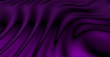 Kadife mor dalgalı doku. Kusursuz döngü. Üç boyutlu animasyon. Başlıklar, videolar, canlandırmalar ve sunumlar için serin bir arkaplan olarak kullanım için ideal