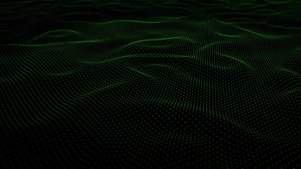 Textura Punteada Ondulada Verde Onda Superficial Abstracta Lazo Sin Costuras — Vídeos de Stock