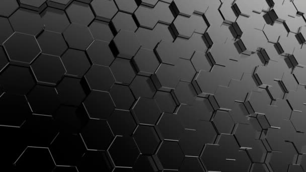 Moving Metal Hexagons Seamless Loop Animation Ideal Use Cool Background — Stock Video